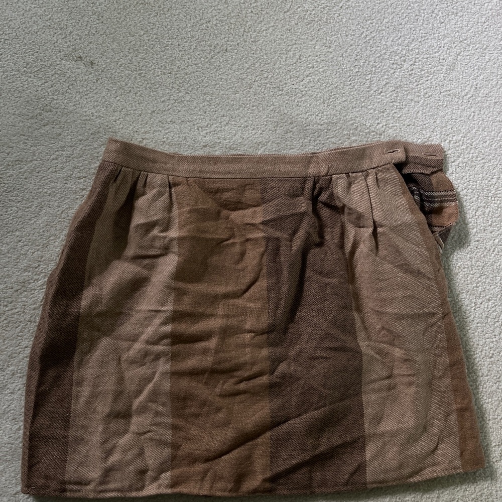 Vintage Brown wool mini Skirt